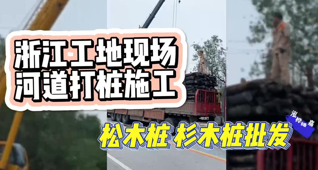木樁廠家承接松木樁、杉木樁工地施工與批發(fā)視頻